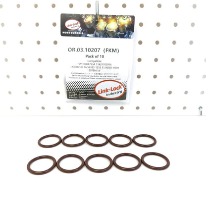 LINK-LOCK 10個 OR.03.10207 FKMバイトン製シーリングOリングキット コモンレール燃料インジェクター用 WHT004793A 11421702916 LYX000100 06.56333-1252 51.96501-0701 20799119 VOLVO用 BMW-S62 M62 M70 M60用 AUDI用