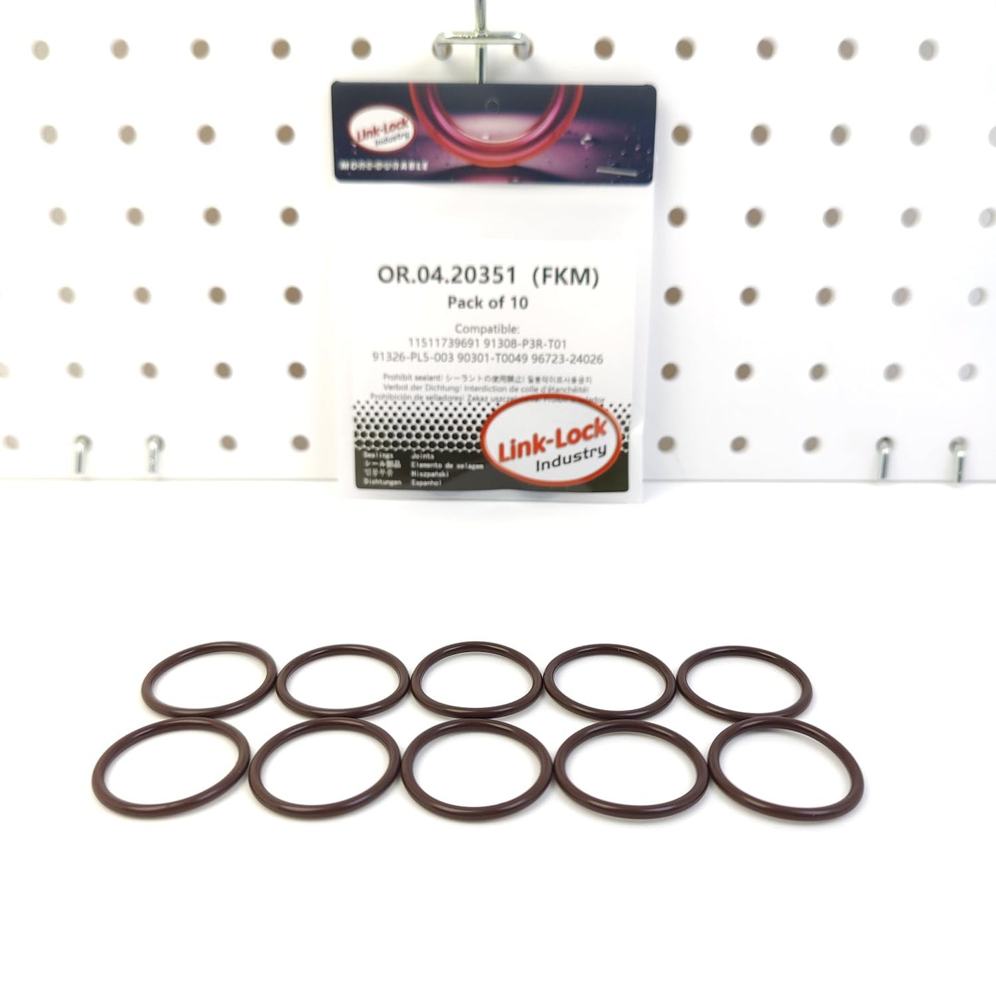 LINK-LOCK 10PCS OR.04.20351 FKM Viton Sealing O-Ring Kit of Camshaft Adjustment 11511739691 91308-P3R-T01 91326-PL5-003 90301-T0049 96723-24026 for HONDA for BMW for TOYOTA
