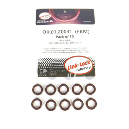 LINK-LOCK 10PCS FKM Viton OR.01.20031 Engine coolant pipe / Water hose O-Ring 17127618510-A  17127565094-A for BMW N52