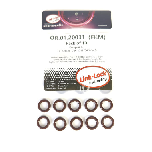 LINK-LOCK 10PCS FKM Viton OR.01.20031 Engine coolant pipe / Water hose O-Ring 17127618510-A  17127565094-A for BMW N52