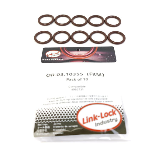LINK-LOCK 10PCS OR.03.10355 FKM Viton Sealing O-Ring Kit of Fuel Pipe 4965731 For QSX15-560 For KAMAZ-ISX-530