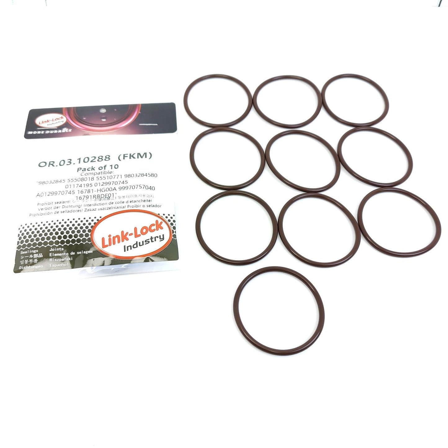 LINK-LOCK 10PCS OR.03.10288 FKM Viton シールOリングキット 燃料ポンプ 98032845 55508018 55510771 9803284580 01174195 0129970745 A0129970745 16781-HG00A 99970757040 16791RBDE01 CADILLAC-LM2 LZ0用