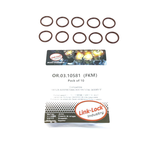 LINK-LOCK 10PCS OR.03.10581 FKM Viton Sealing O-Ring Kit of Air lock 145528 A0009870446 A0019973746 343089-9 For CUMMINS For MERCEDES-BENZ For VOLVO