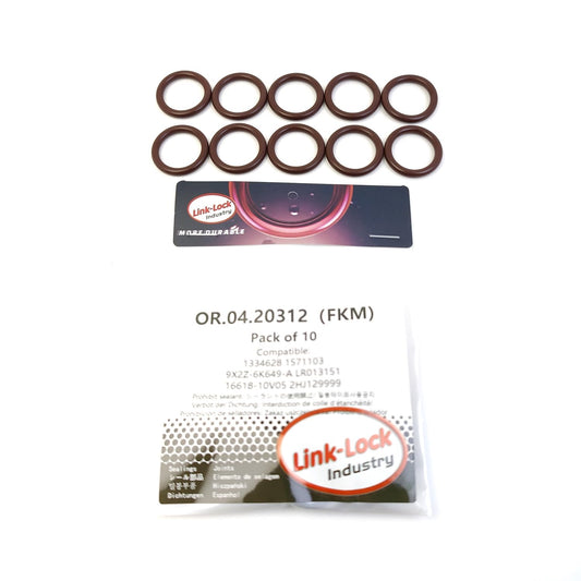 LINK-LOCK 10個入り OR.04.20312 FKMバイトン シールOリングキット オイルフィルターハウジング用 1334628 1571103 9X2Z-6K649-A LR013151 16618-10V05 2HJ129999 FORD LAND ROVER NISSAN VW 用