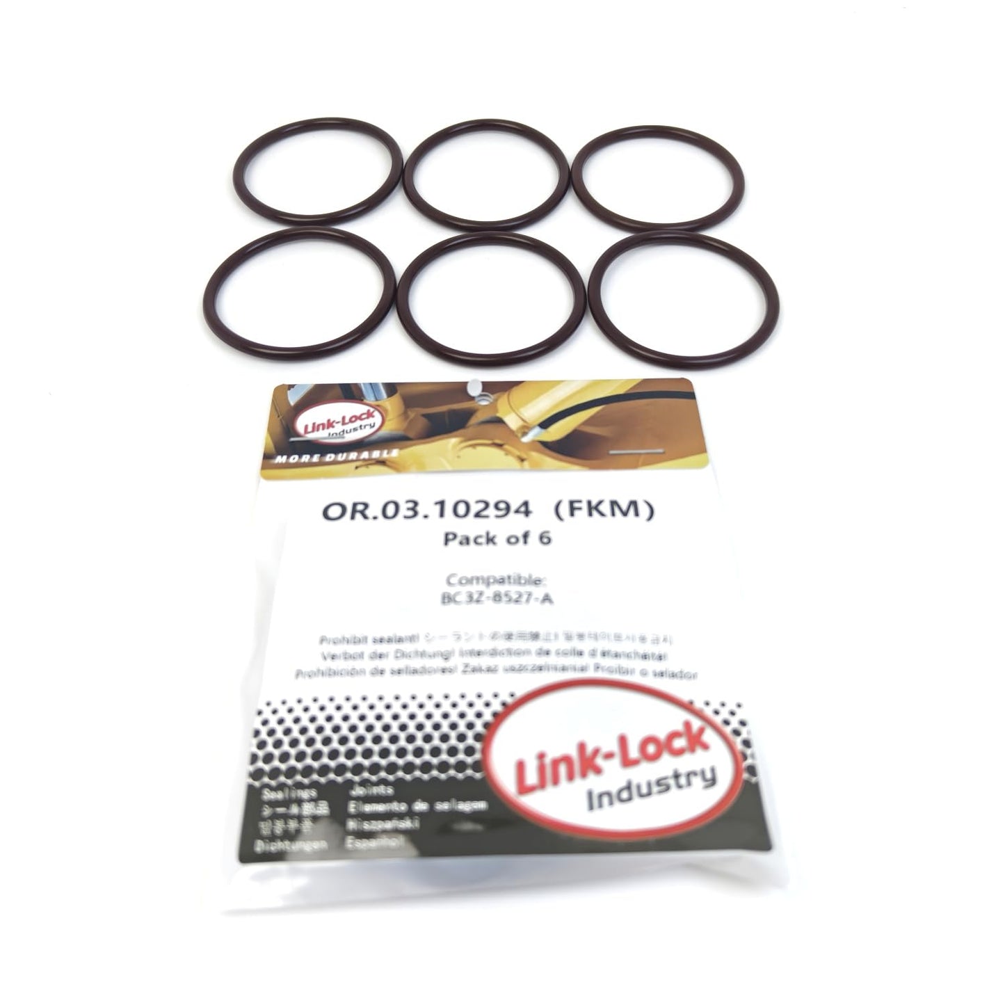 LINK-LOCK 6PCS OR.03.10294 FKM Viton Sealing O-Ring Kit of Crankcase Ventilation Device BC3Z-8527-A For FORD USA-C67DVTX T67DVTX