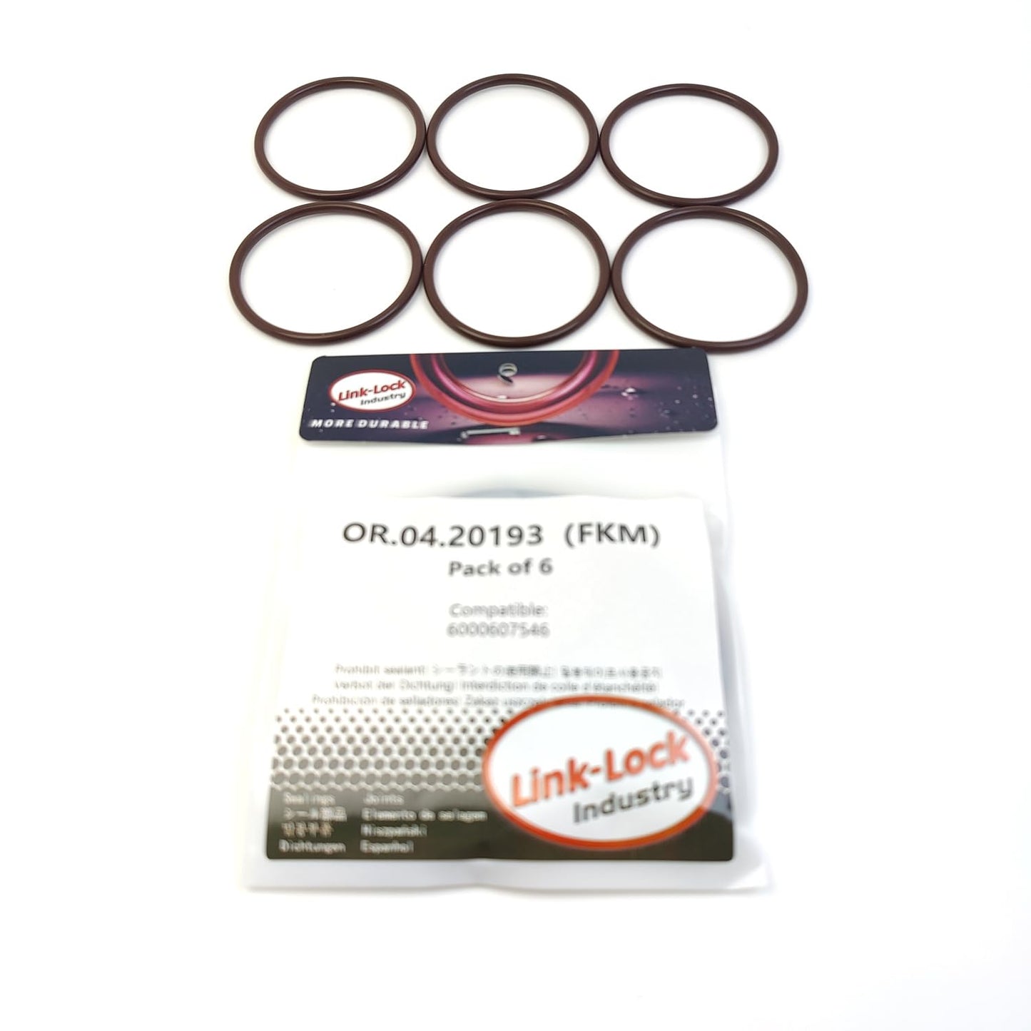 LINK-LOCK 6PCS OR.04.20193 FKM Viton Sealing O-Ring Kit of Oil Pump 6000607546 for FIAT