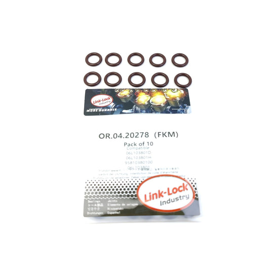 LINK-LOCK 10個 OR.04.20278 FKMバイトンシーリングOリングキット オイルドレンプラグ 06L103801D 06L103801H 95810380100 06L103801 アウディ ポルシェ VW用