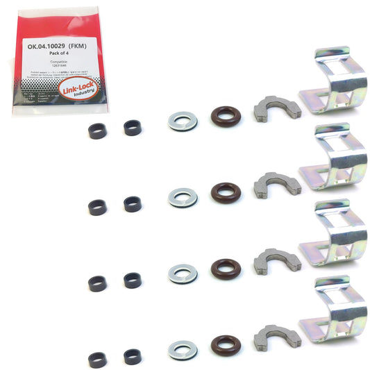 LINK-LOCK 4Set OK.04.10029 fuel injector repair kit 12631646 with FKM Viton O-RING For BUICK For CHEVROLET For CADILLAC 2.8L 3.6L LSY LFX LLT