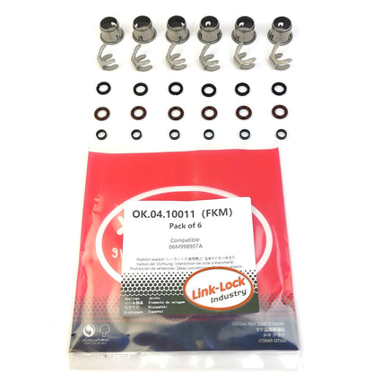 LINK-LOCK 6Set OK.04.10011 fuel injector repair kit 06M998907A with FKM Viton O-RING For VW For AUDI 3.0T 55T DCBE DLZA DCBD