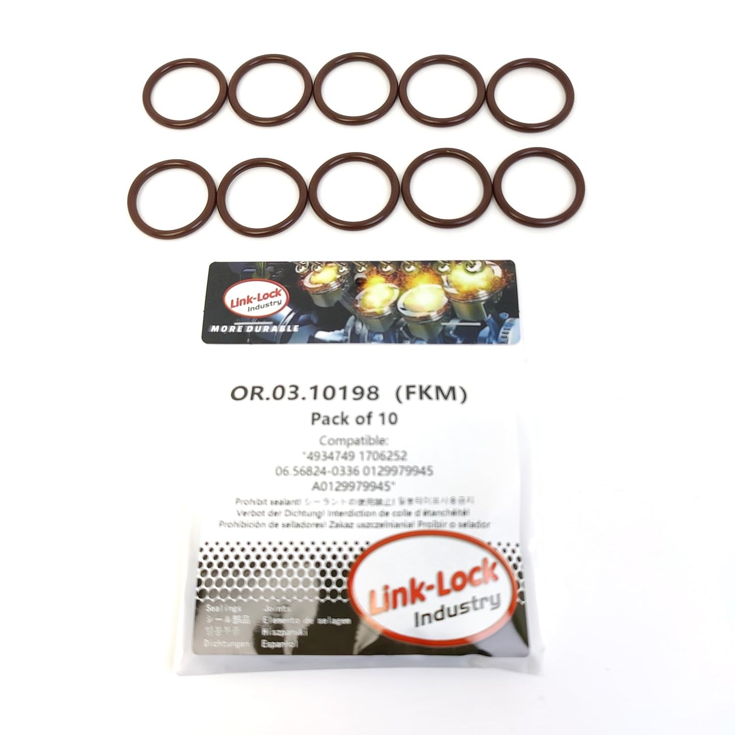 LINK-LOCK 10個 OR.03.10198 FKMバイトンシーリングOリング オイルサクションパイプ用キット 4934749 1706252 06.56824-0336 0129979945 A0129979945 MORGAN-N54 メルセデス・ベンツ用