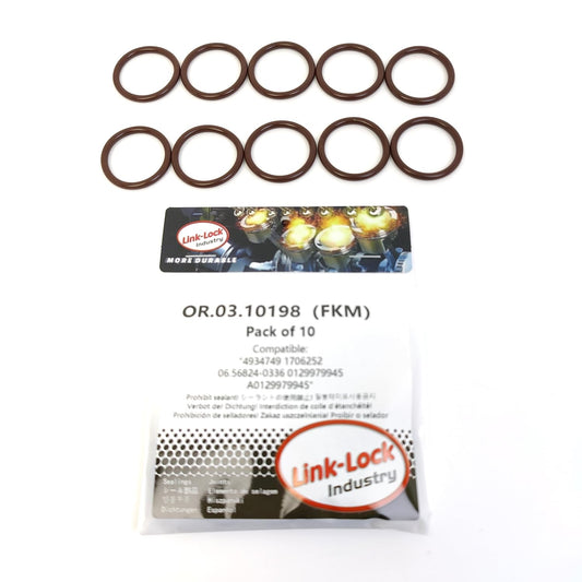 LINK-LOCK 10PCS OR.03.10198 FKM Viton Sealing O-Ring Kit of Oil Suction Pipe 4934749 1706252 06.56824-0336 0129979945 A0129979945 For MORGAN-N54 For MERCEDES-BENZ