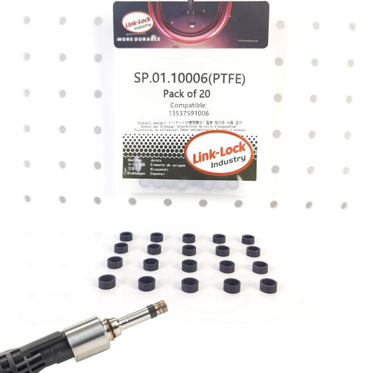 LINK-LOCK 20 PCS PTFE SP.01.10006 スプレーバルブ修理ガスケット プラスチックスリーブ 13537591006 BMW N20 N55 B38 B48 B58用