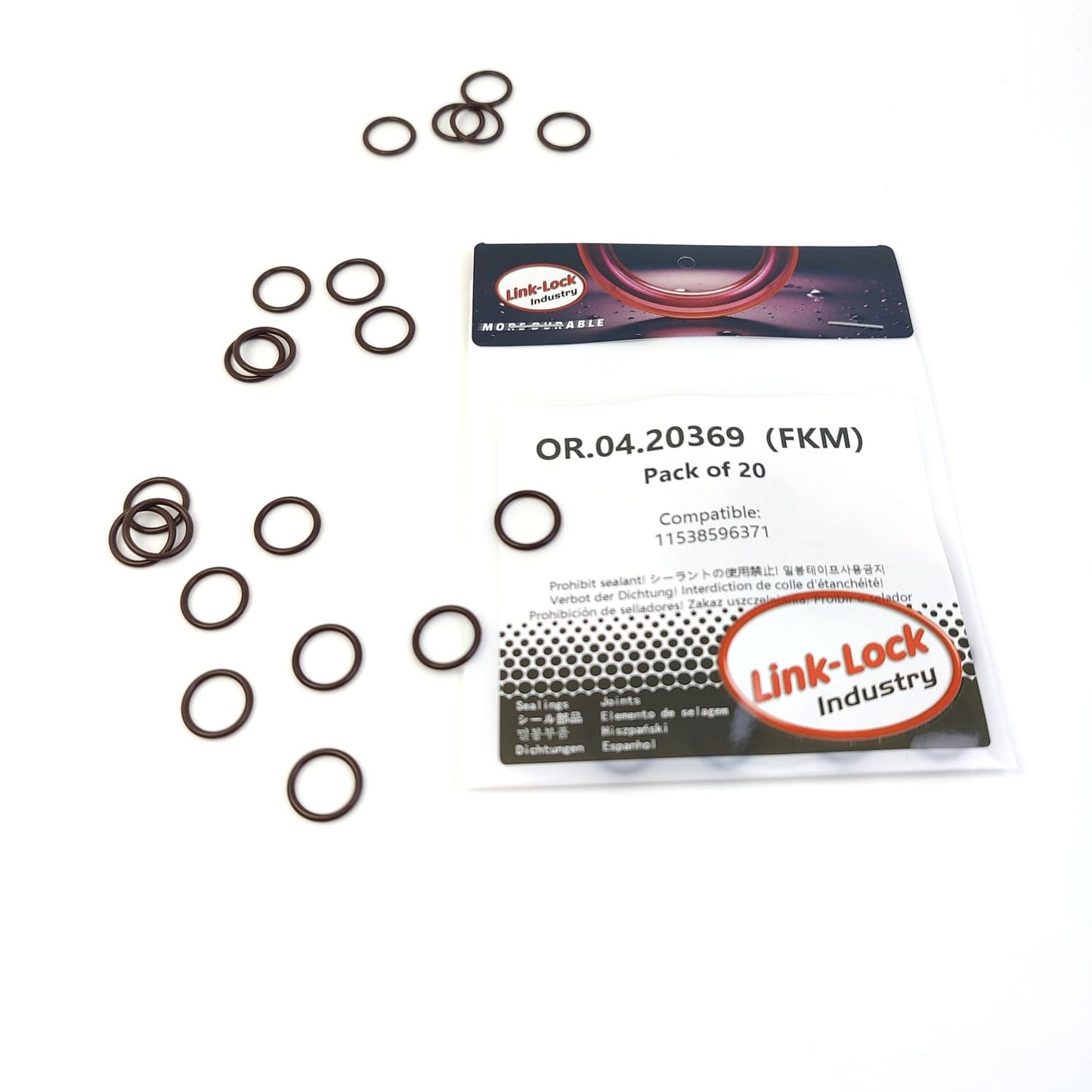 LINK-LOCK 20PCS OR.04.20369 FKM Viton Sealing O-Ring Kit of Water Connector / Charger 11538596371 for BMW