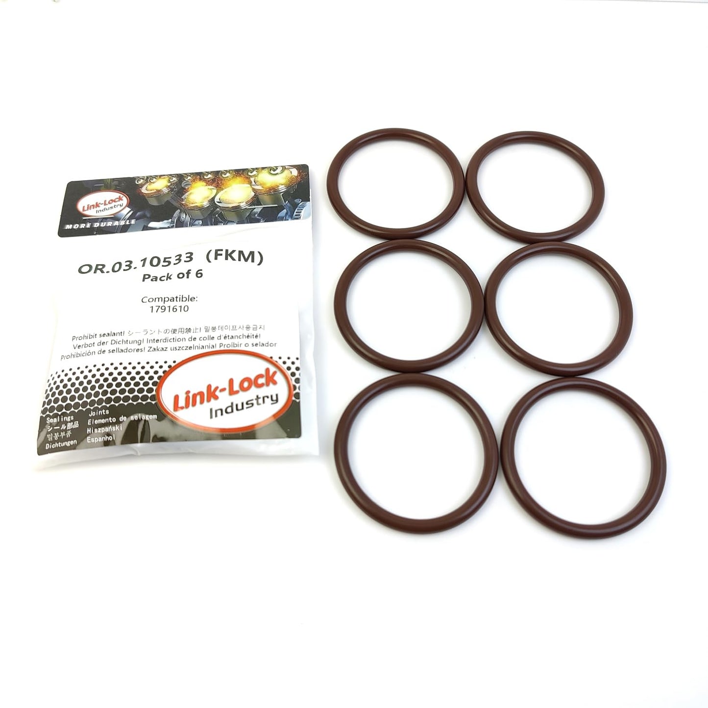 LINK-LOCK 6PCS OR.03.10533 FKM Viton 47×5 Sealing Universal O-Ring Kit 1791610 For DAF