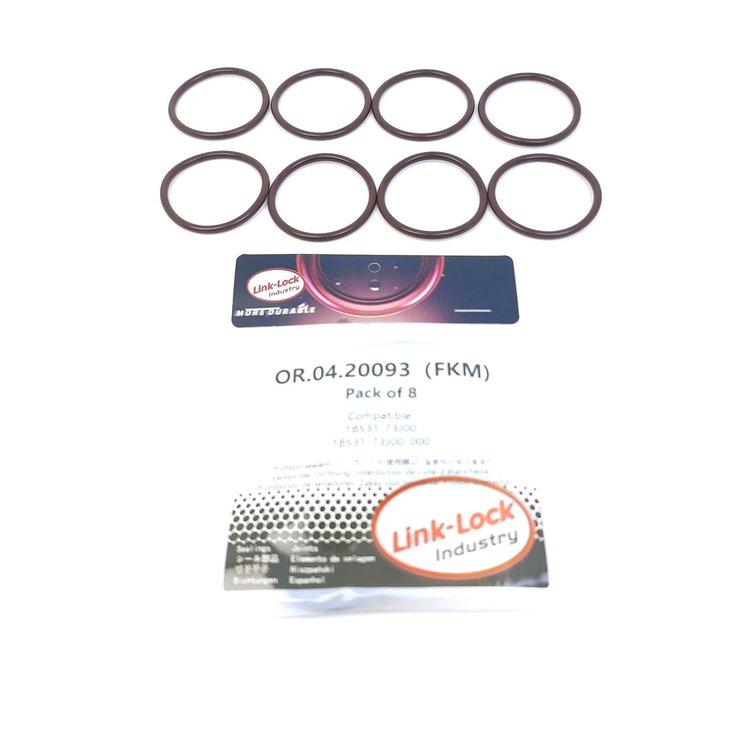 LINK-LOCK 8PCS OR.04.20093 FKM Viton 37.5×3 Sealing Universal O-Ring Kit 18531-73J00 18531-73J00-000 for SUZUKI
