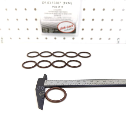 LINK-LOCK 10個 OR.03.10207 FKMバイトン製シーリングOリングキット コモンレール燃料インジェクター用 WHT004793A 11421702916 LYX000100 06.56333-1252 51.96501-0701 20799119 VOLVO用 BMW-S62 M62 M70 M60用 AUDI用