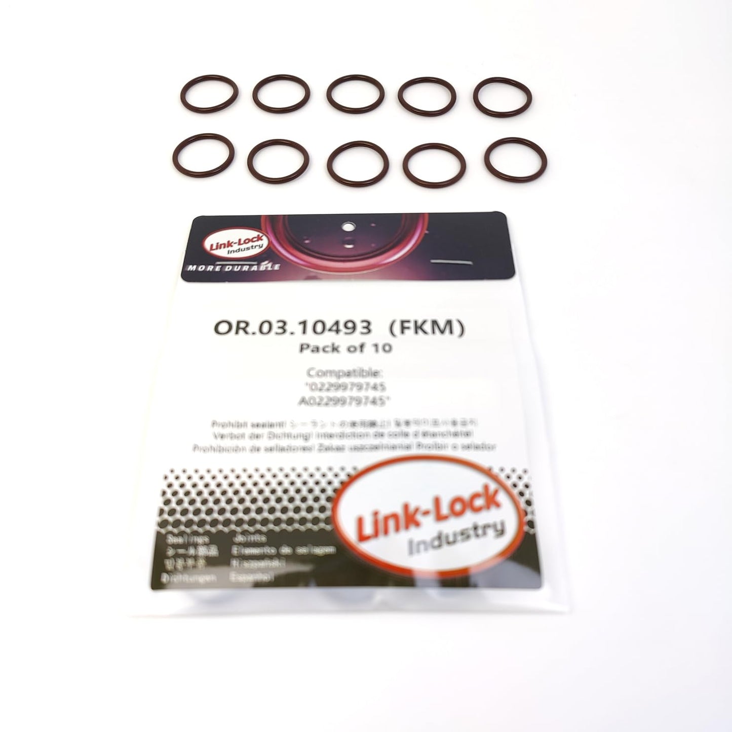LINK-LOCK 10PCS OR.03.10493 FKM Viton シリンダーヘッド用Oリングキット 0229979745 A0229979745 MERCEDES-BENZ用