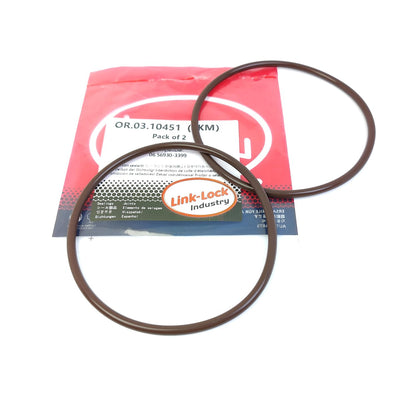 LINK-LOCK 2PCS OR.03.10451 FKM Viton Sealing O-ring Kit of Turbocharger 06.56930-3399 For MAN