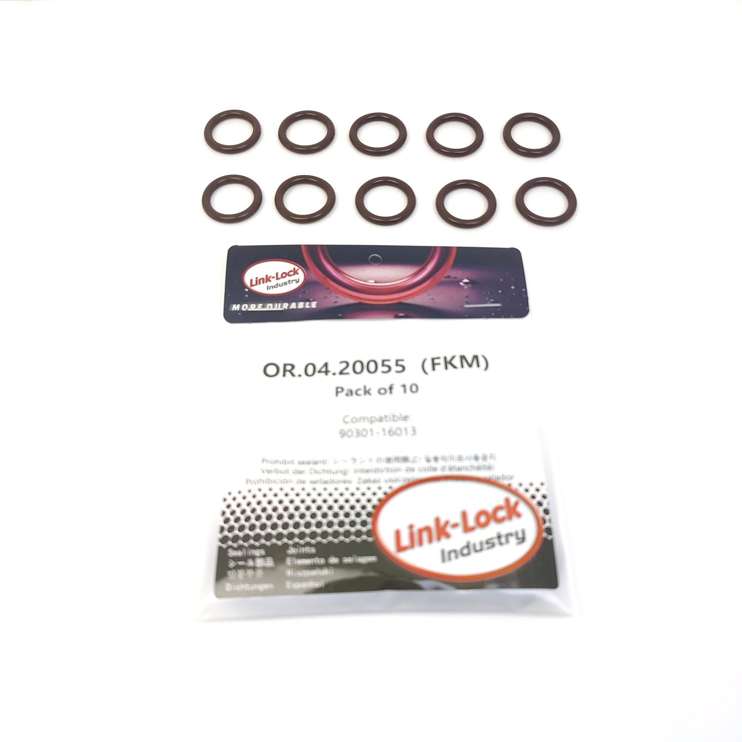 LINK-LOCK 10PCS OR.04.20055 FKM Viton Sealing O-Ring Kit of Housing Water 90301-16013 for TOYOTA