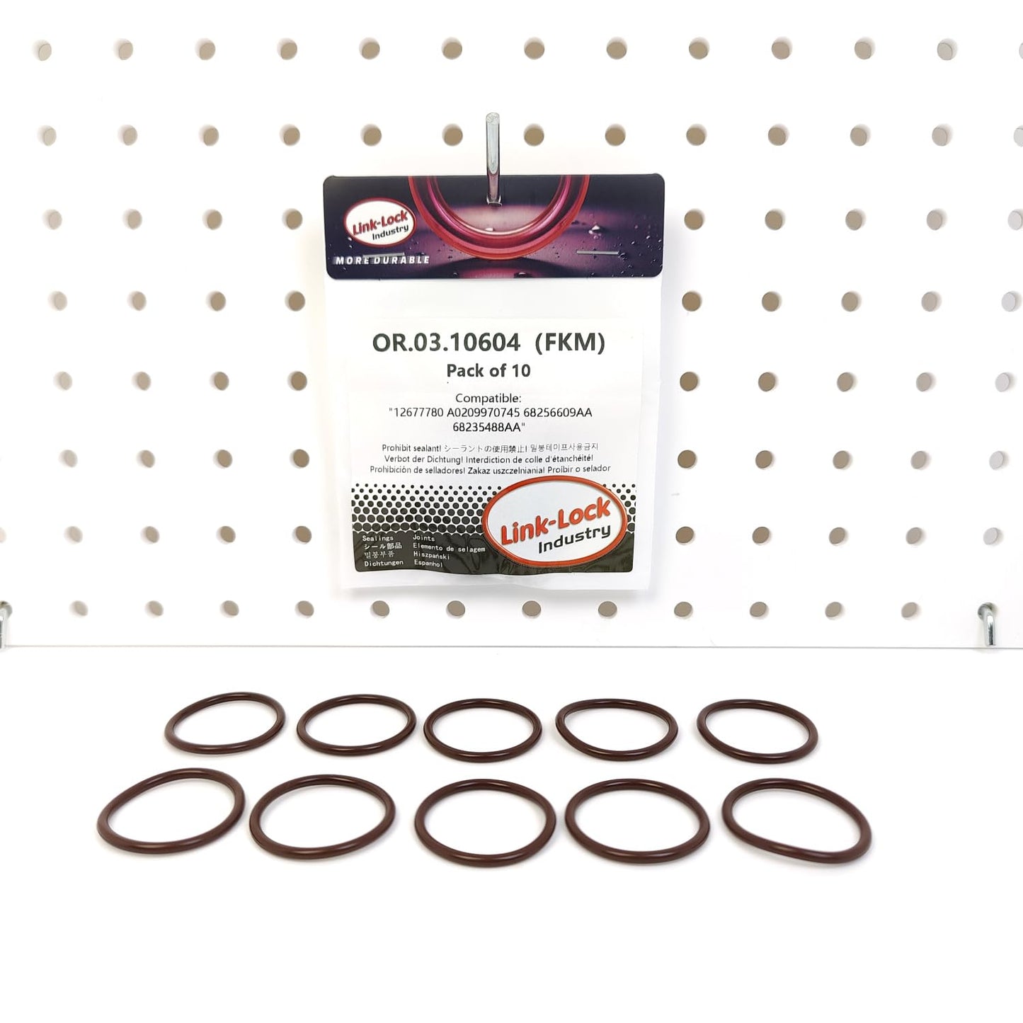 LINK-LOCK 10PCS OR.03.10604 FKM Viton Sealing O-Ring Kit of Wire Harness Connector 12677780 A0209970745 68256609AA 68235488AA For BUICK For CADILLAC For CHEVROLET For MERCEDES-BENZ For JEEP