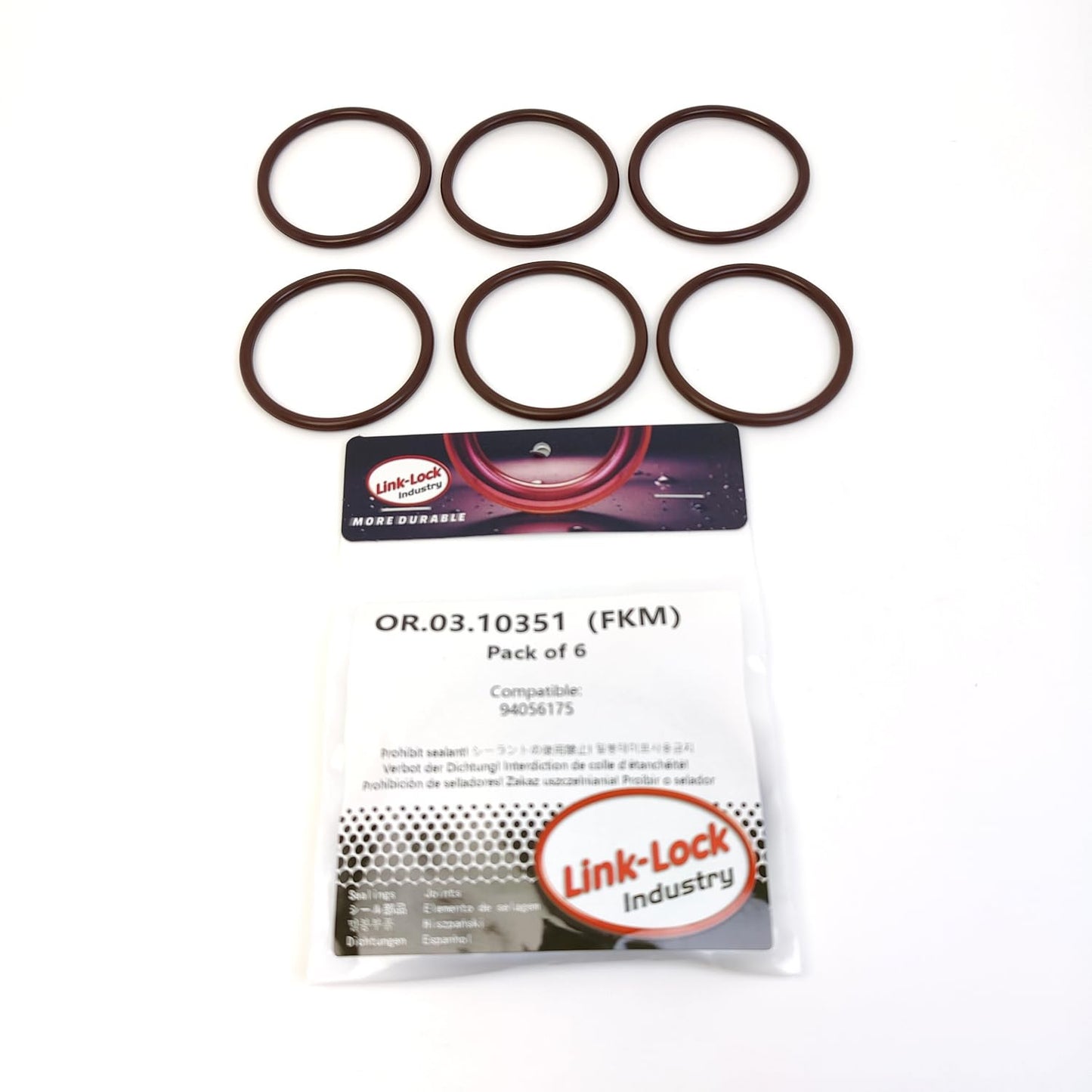 LINK-LOCK 6PCS OR.03.10351 FKMバイトン クランクケースカバーOリングキット 94056175 CHEVROLET-LB7用 GMC-LB7 LGH LML LBZ用