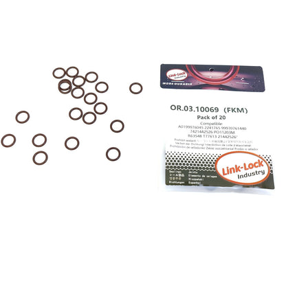 LINK-LOCK 20PCS OR.03.10069 FKM Viton Sealing O-Ring Kit Of Engine oil pipeline LR125467 0199976045 A0199976045 2241765 99970761440 For VOLVO-D5K D8K D8C For AUDI For FORD For PORSCHE For SCANIA