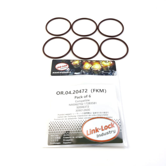 LINK-LOCK 6個 OR.04.20472 FKMバイトンシーリングOリングキット 排出ガス再循環バルブN90062702 17283581 32006372 309012600 AUDI、VOLVO、CUMMINS用