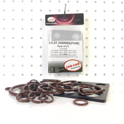 LINK-LOCK 27PCS FKM Viton OK.01.H0006S Engine coolant pipe / Water hose O-Ring Kit 11531435808 17127510952-AB  11531436408-AB for BMW M54 M52 E46 318I 320I 323I 325I 328I 330I