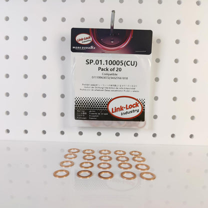 LINK-LOCK 20 PCS COPPER SP.01.10005 Copper gasket for oil pipeline 07119963072 34327661818 for BMW N63 M50 M52 M54 M40 M62 M60 M73 S63 S62