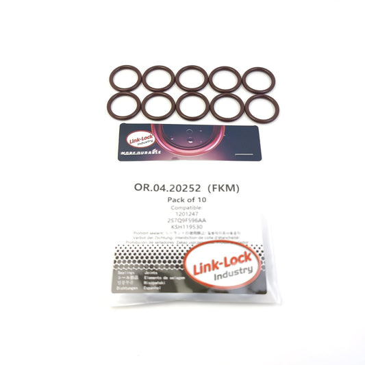 LINK-LOCK 10PCS OR.04.20252 FKM Viton シーリングOリングキット インジェクター用 1201247 2S7Q9F596AA KSH119530 ジープ ジャガー用