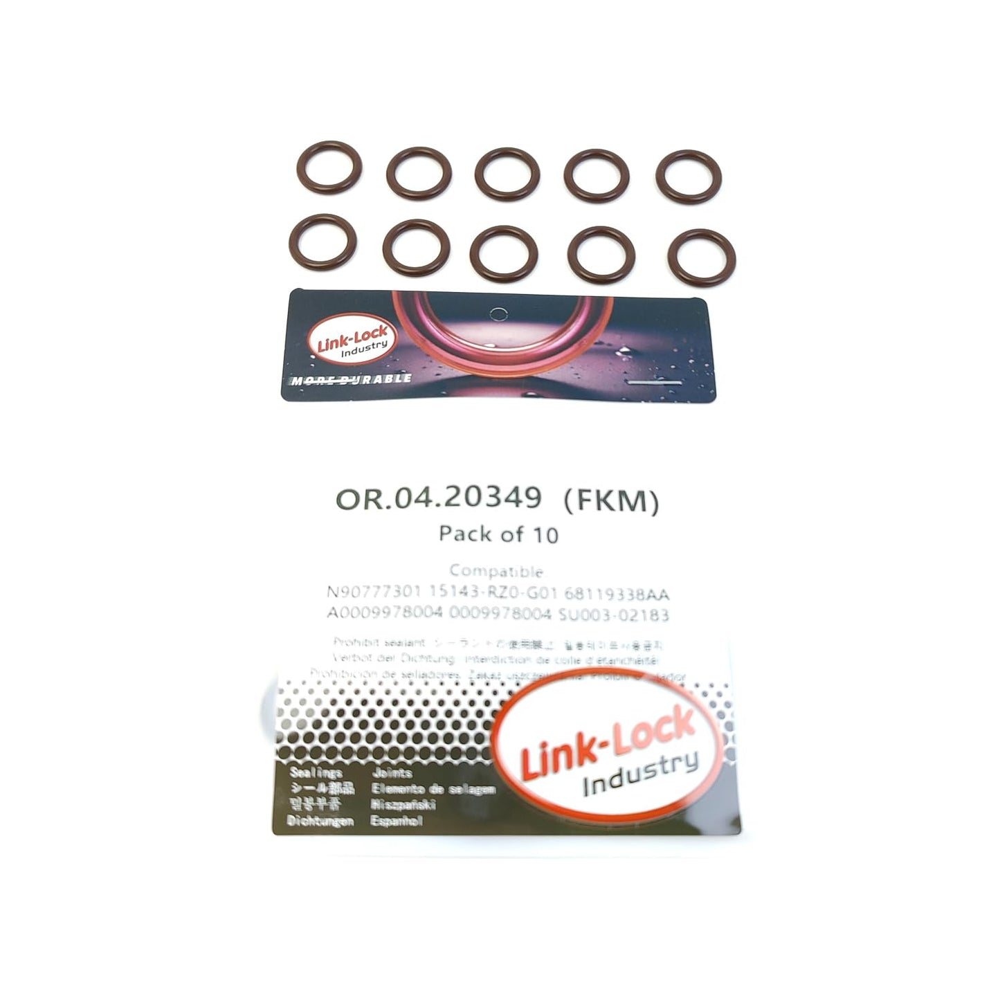 LINK-LOCK 10個 OR.04.20349 FKM Viton シーリングOリングキット ウォーターコネクタ用 /充電器 N90777301 15143-RZ0-G01 68119338AA A0009978004 0009978004 SU003-02183 AUDI用 HONDA用 JEEP用 MERCEDES-BENZ用