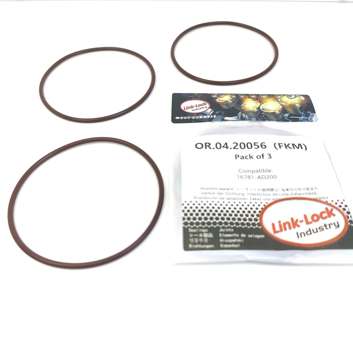 LINK-LOCK 3PCS OR.04.20056 FKM Viton Sealing O-Ring Kit of Injection Pump 16781-AD200 for NISSAN