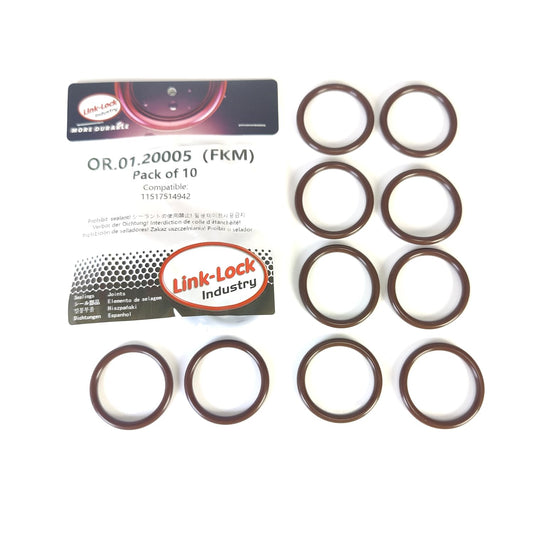 LINK-LOCK 10PCS FKM Viton OR.01.20005 Engine coolant pipe / Water hose O-Ring 11517514942 for BMW N51 N52 N53 N45 N46