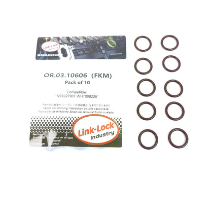 LINK-LOCK 10PCS OR.03.10606 FKM Viton Sealing O-Ring Kit of Injector N91027901 WHT008226 For AUDI For VW
