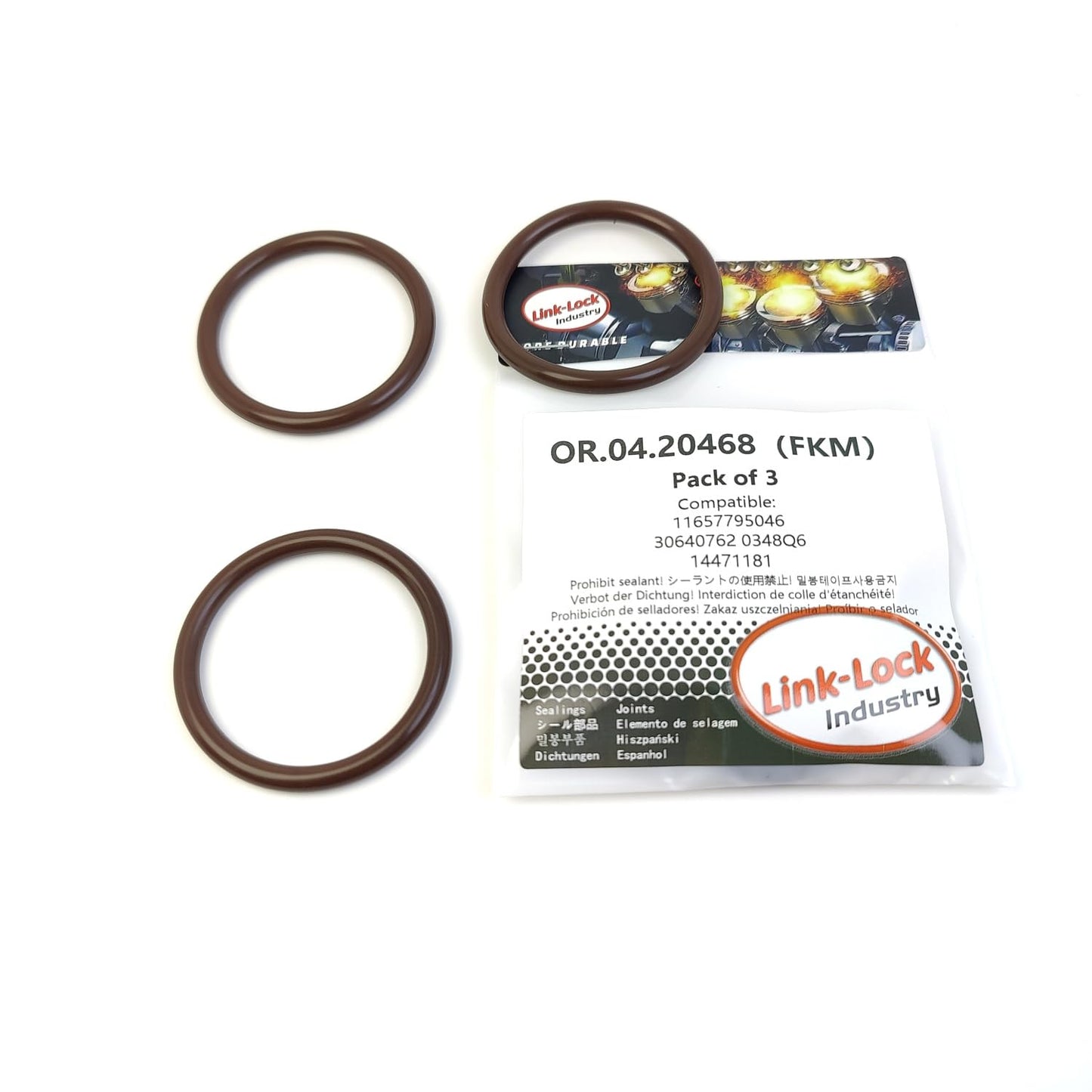 LINK-LOCK 3PCS OR.04.20468 FKM Viton Sealing O-Ring Kit of Intake Manifold 11657795046 30640762 0348Q6 14471181 for BMW-M57 for CITROEN for PEUGEOT