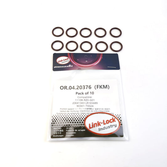LINK-LOCK 10個 OR.04.20376 FKMバイトンシーリングOリングキット ウォーターコネクタ/チャージャー用 HONDA用 JAGUAR用 LAND用 ROVER用 TOYOTA用 11108-RZ0-G01 JDE41343 LR165689 90301-T0024