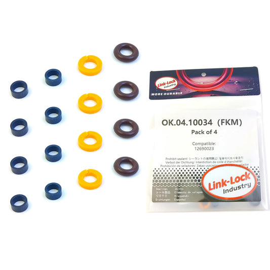 LINK-LOCK 4Set OK.04.10034 fuel injector repair kit 12690023 with FKM Viton O-RING For BUICK For CHEVROLET For CADILLAC 1.5T 535T 552T LFV
