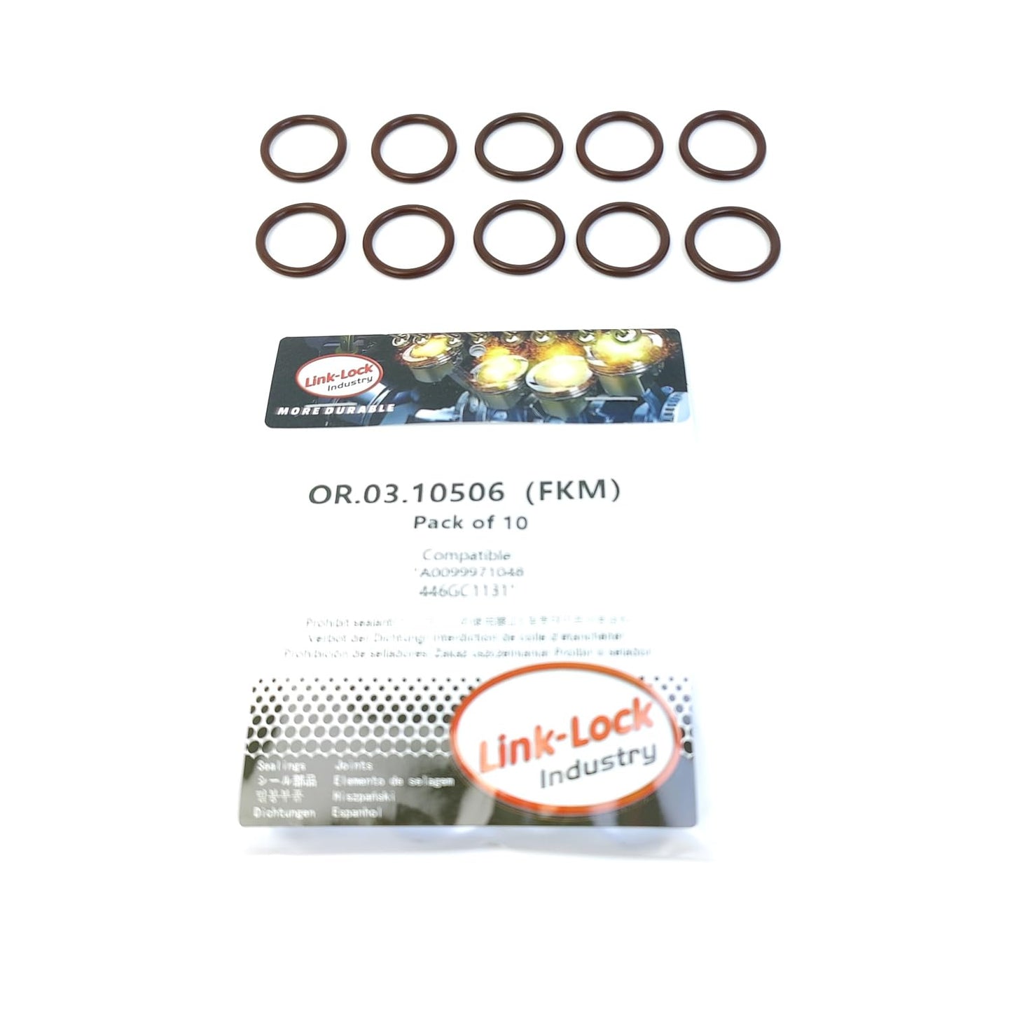 LINK-LOCK 10PCS OR.03.10506 FKM Viton Sealing O-Ring Kit of Fuel injector A0099971048 446GC1131 For CUMMINS For MERCEDES-BENZ