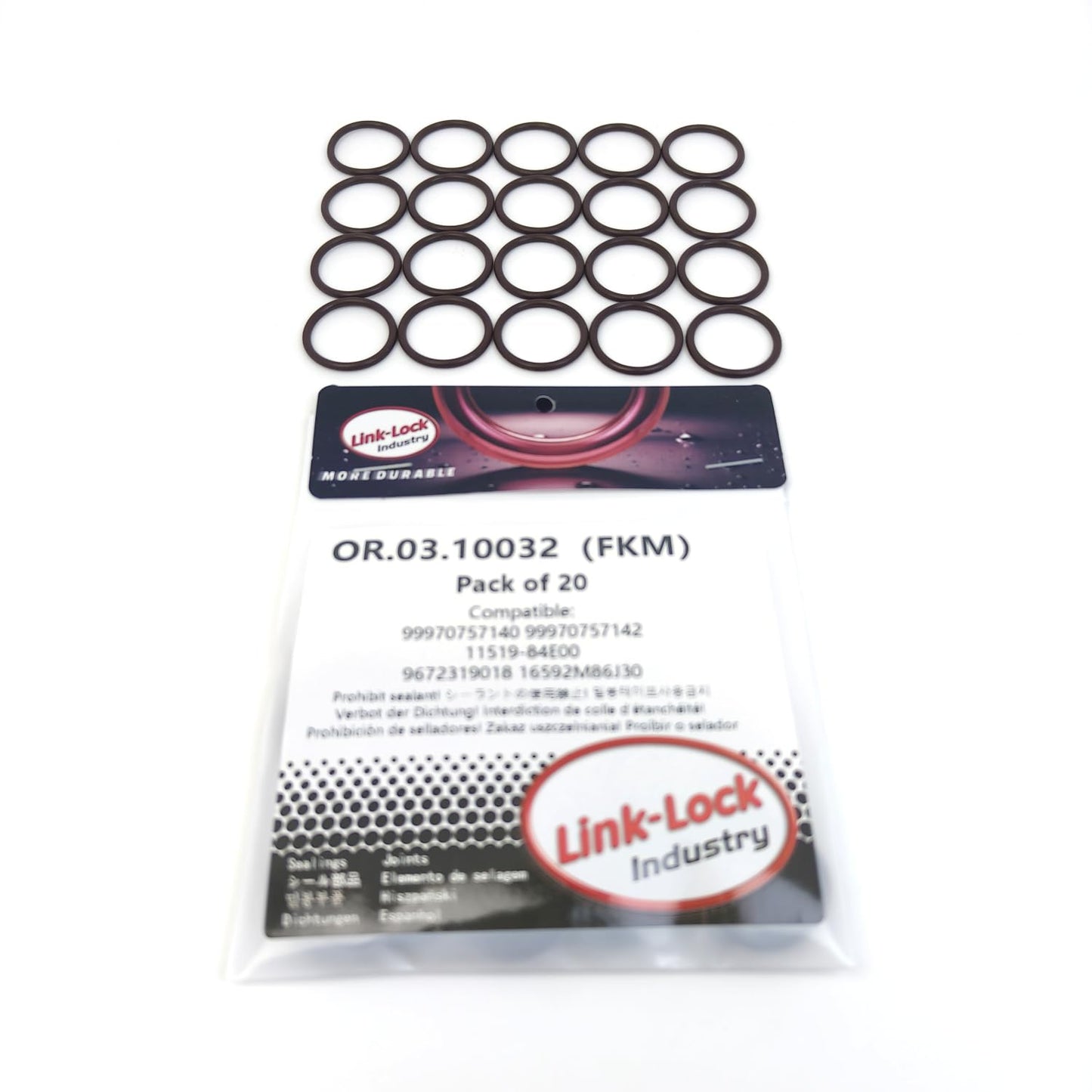 LINK-LOCK 20PCS OR.03.10032 FKM Viton オイルドレンスクリュー用Oリングキット 1103.J1 71739848 0199978245 A0199978245 652540 652690 90528145 98043219 99970757142 9672319018 CHEVROLET用
