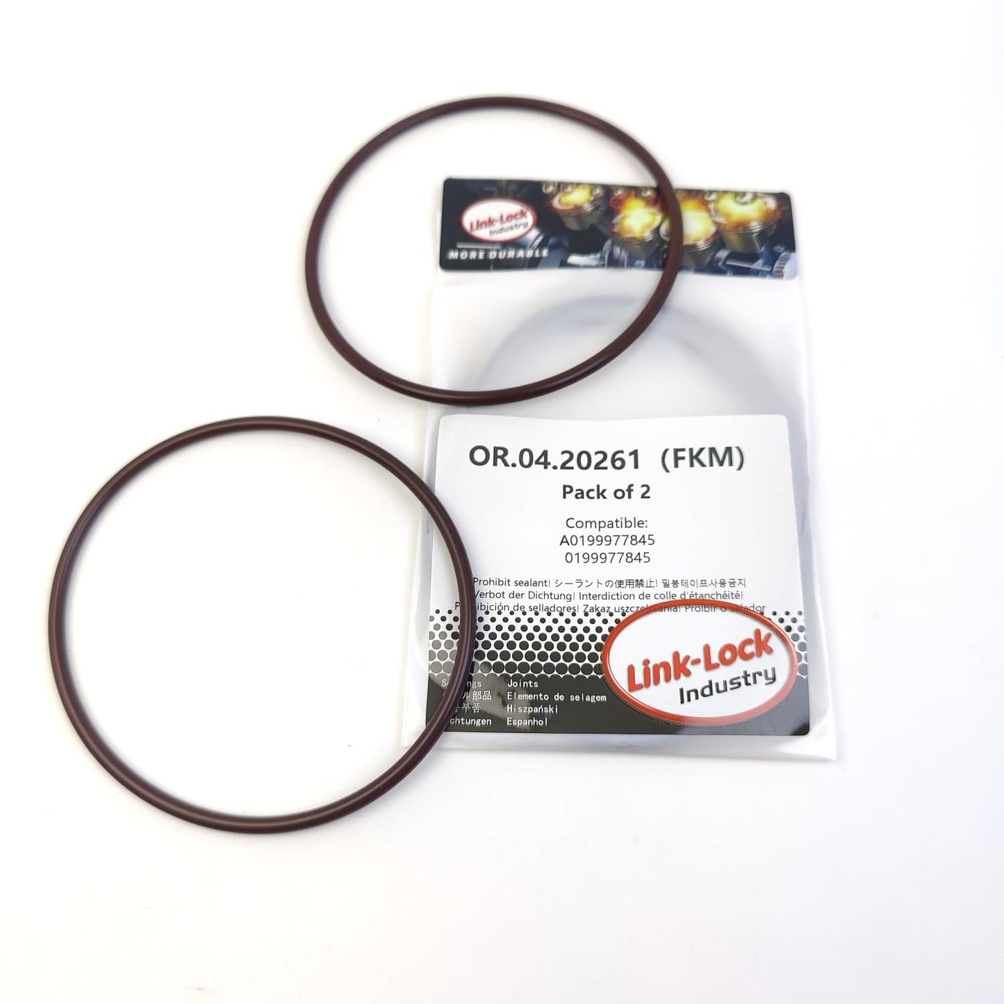 LINK-LOCK 2PCS OR.04.20261 FKM Viton Sealing O-Ring Kit of Air Filter Housing Intake Hose A0199977845 0199977845  for MERCEDES-BENZ