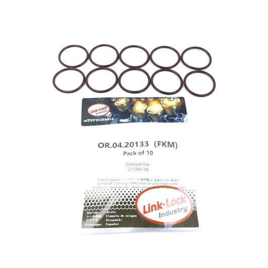 LINK-LOCK 10PCS OR.04.20133 FKMバイトンシーリングOリングキット エンジン潤滑システム用 VOLVO PENTA 21594138