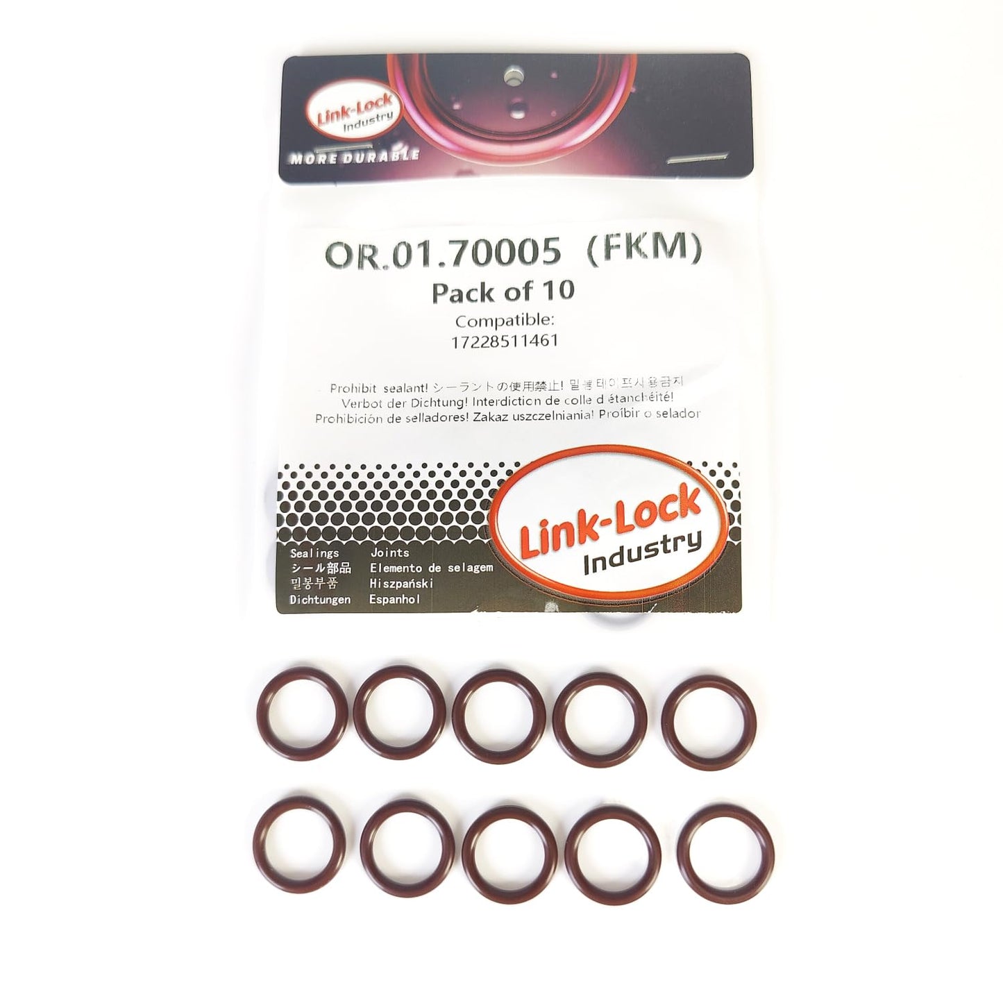 LINK-LOCK 10個 FKMバイトンOリングガスケット 伝送冷却パイプ用 BMW N47 17228511461