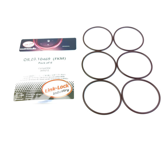 LINK-LOCK 6PCS OR.03.10469 FKM Viton 52×2.5 Sealing Universal O-ring Kit 3695212 For CUMMINS