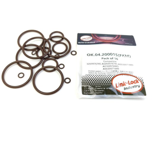 LINK-LOCK 16PCS FKM Viton O-RING Kit  A0269976745 A0039971889 A0169972445 A0039971689 of Coolant pipe For MERCEDES-BENZ-W212 W204 X204 W166 W164-M272 M278 M276