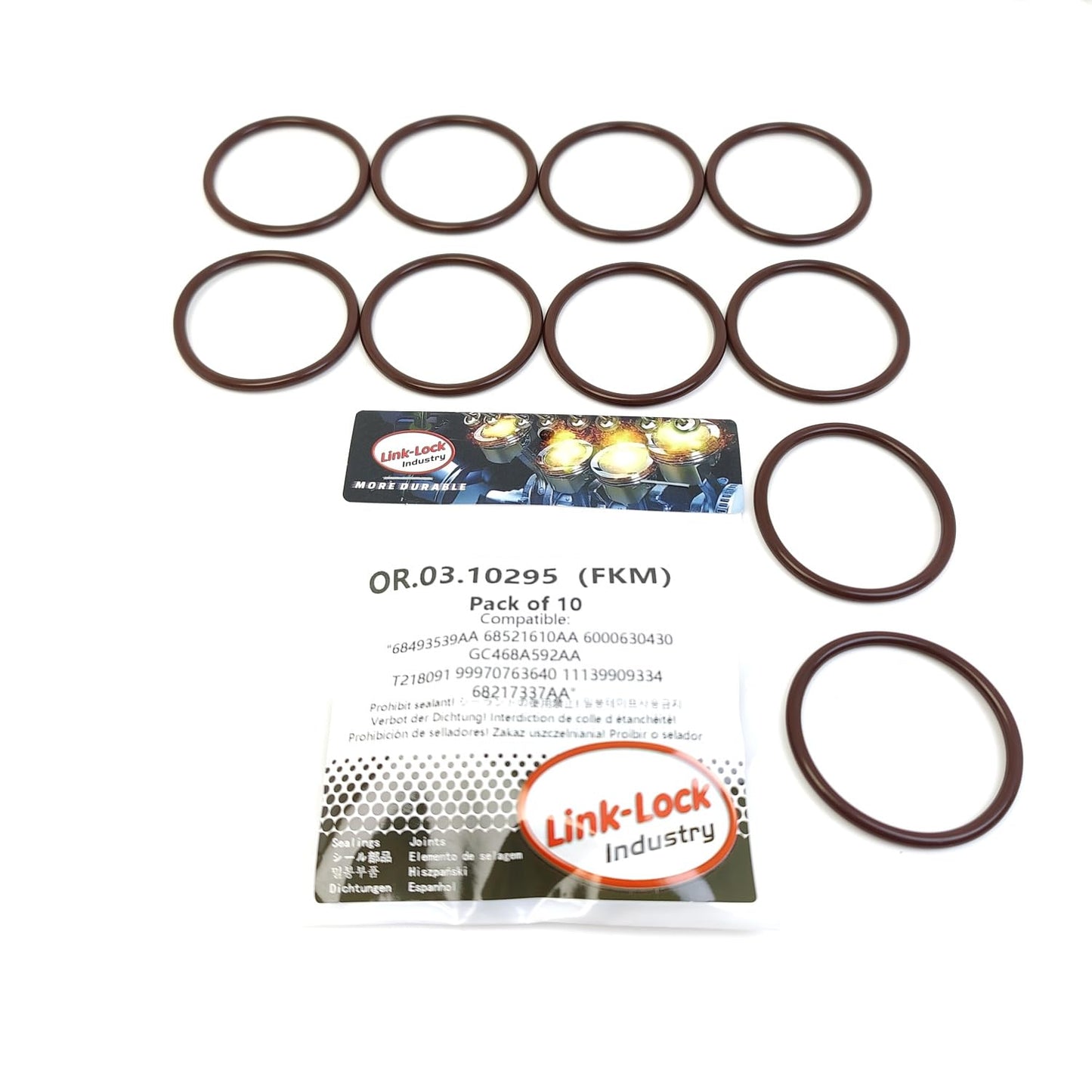 LINK-LOCK 10PCS OR.03.10295 FKM Viton Sealing O-Ring Kit of Crankcase Ventilation Device 68493539AA 68521610AA 6000630430 GC468A592AA T218091 99970763640 11139909334 68217337AA For PORSCHE-MA1.01