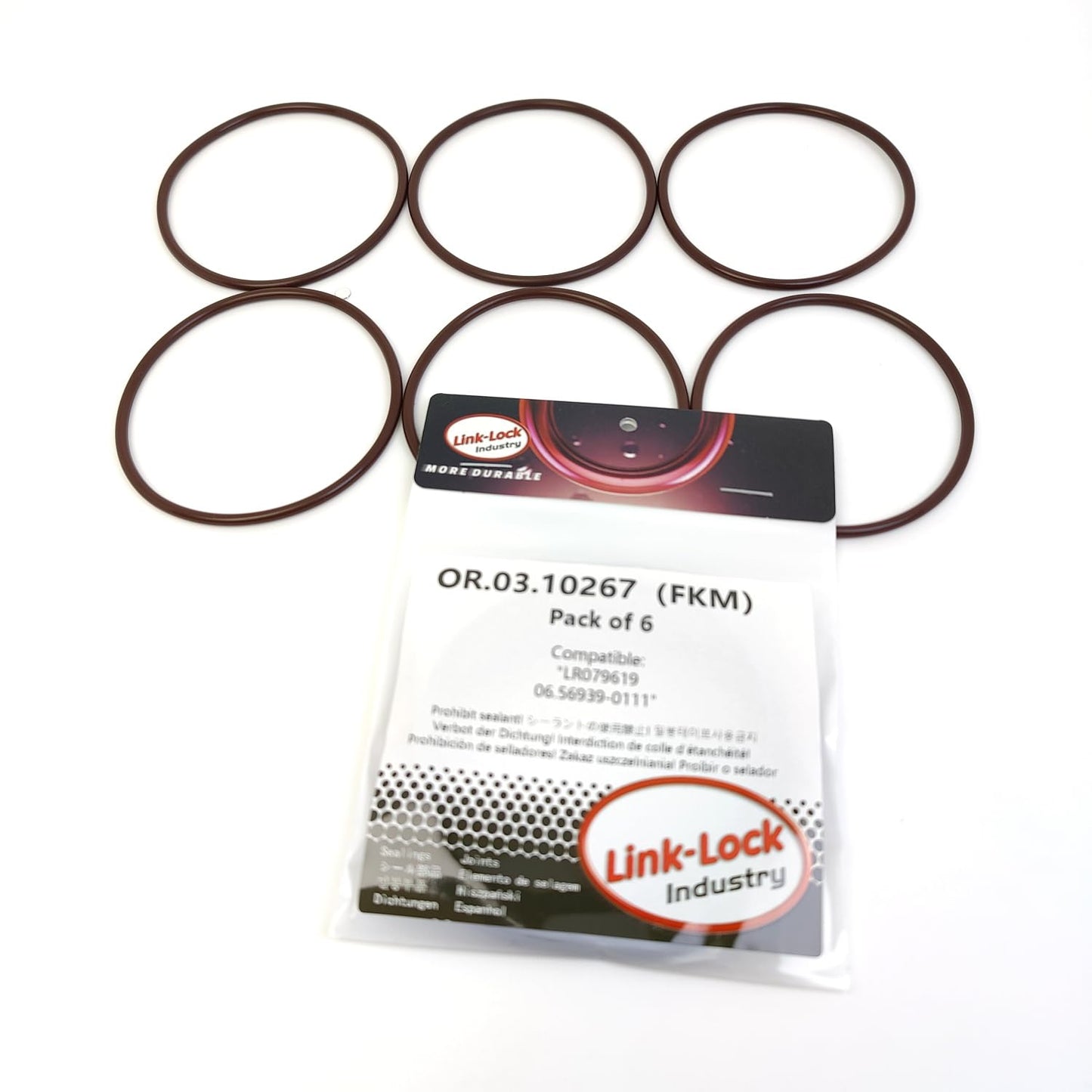 LINK-LOCK 6PCS OR.03.10267 FKM Viton Sealing O-Ring Kit of Water Pump LR079619 06.56939-0111 For LAND ROVER-306DT(TDV6)