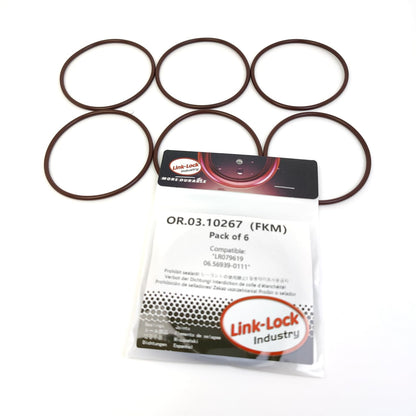 LINK-LOCK 6PCS OR.03.10267 FKM Viton Sealing O-Ring Kit of Water Pump LR079619 06.56939-0111 For LAND ROVER-306DT(TDV6)