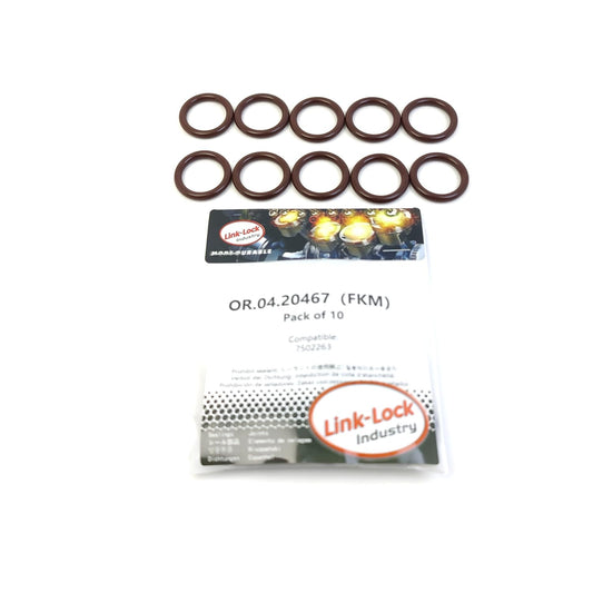 LINK-LOCK 10PCS OR.04.20467 FKMバイトンシーリングOリングキット ターボチャージャーオイルライン用 7502263 SAAB対応