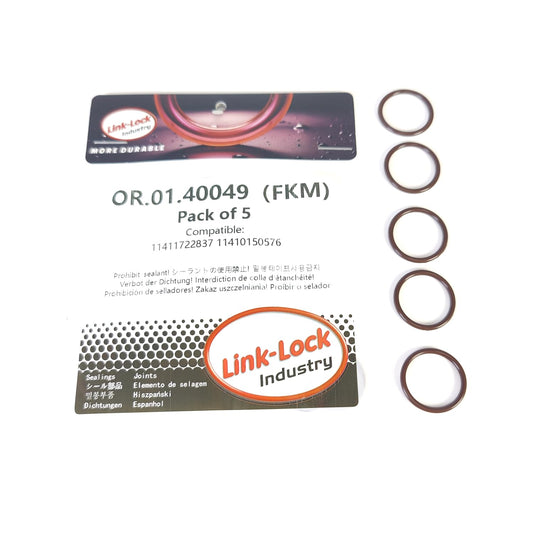LINK-LOCK 5個 FKMバイトン OR.01.40049 エンジンオイルポンプ Oリングガスケット 11411722837 11410150576 BMW M52 M54 N62 N73用