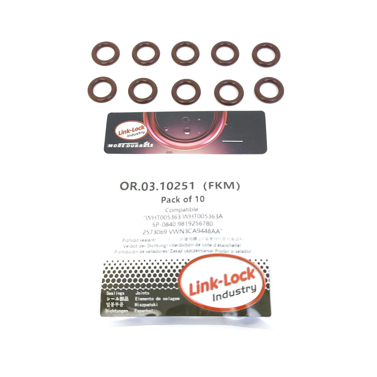 LINK-LOCK 10PCS OR.03.10251 FKMバイトン製サーモスタットハウジングOリングキット WHT005363 WHT005363A 5P-0840 9819256780 2573069 VWN3CA9448AA OPEL-A16 AUDI-CBZA CHZE FORD-DPBC DUCC用